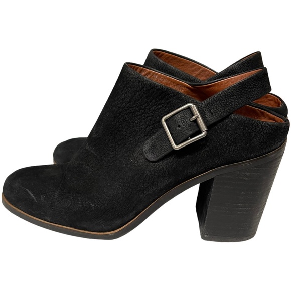 LUCKY BRAND Machiko Bootie Heels Black Nubuck Leather Sling Back Size 10 - Picture 3 of 8